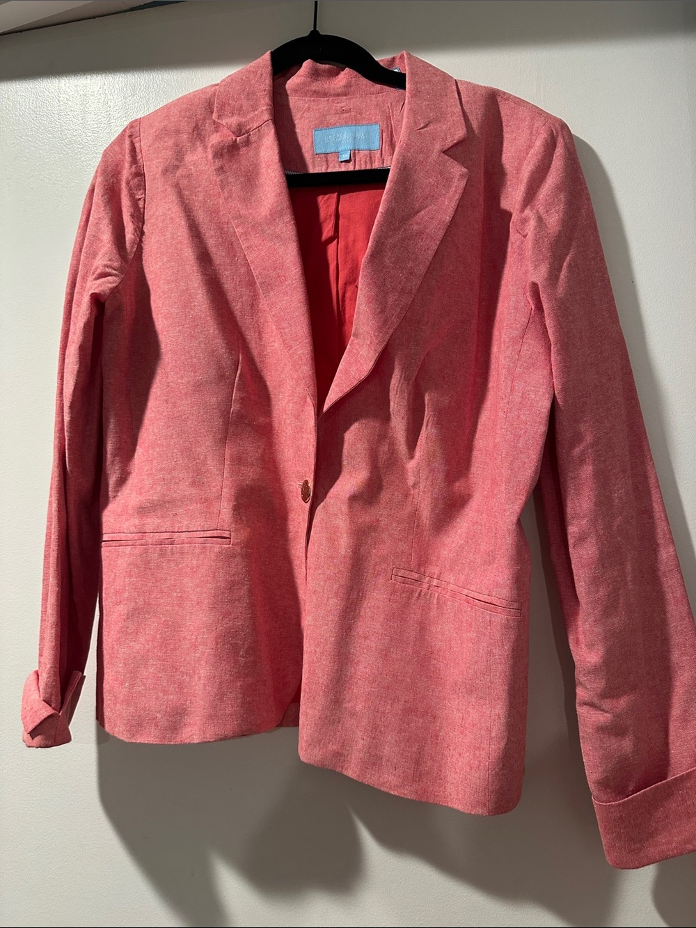 Draper James Coral-Pink Single-Button Blazer